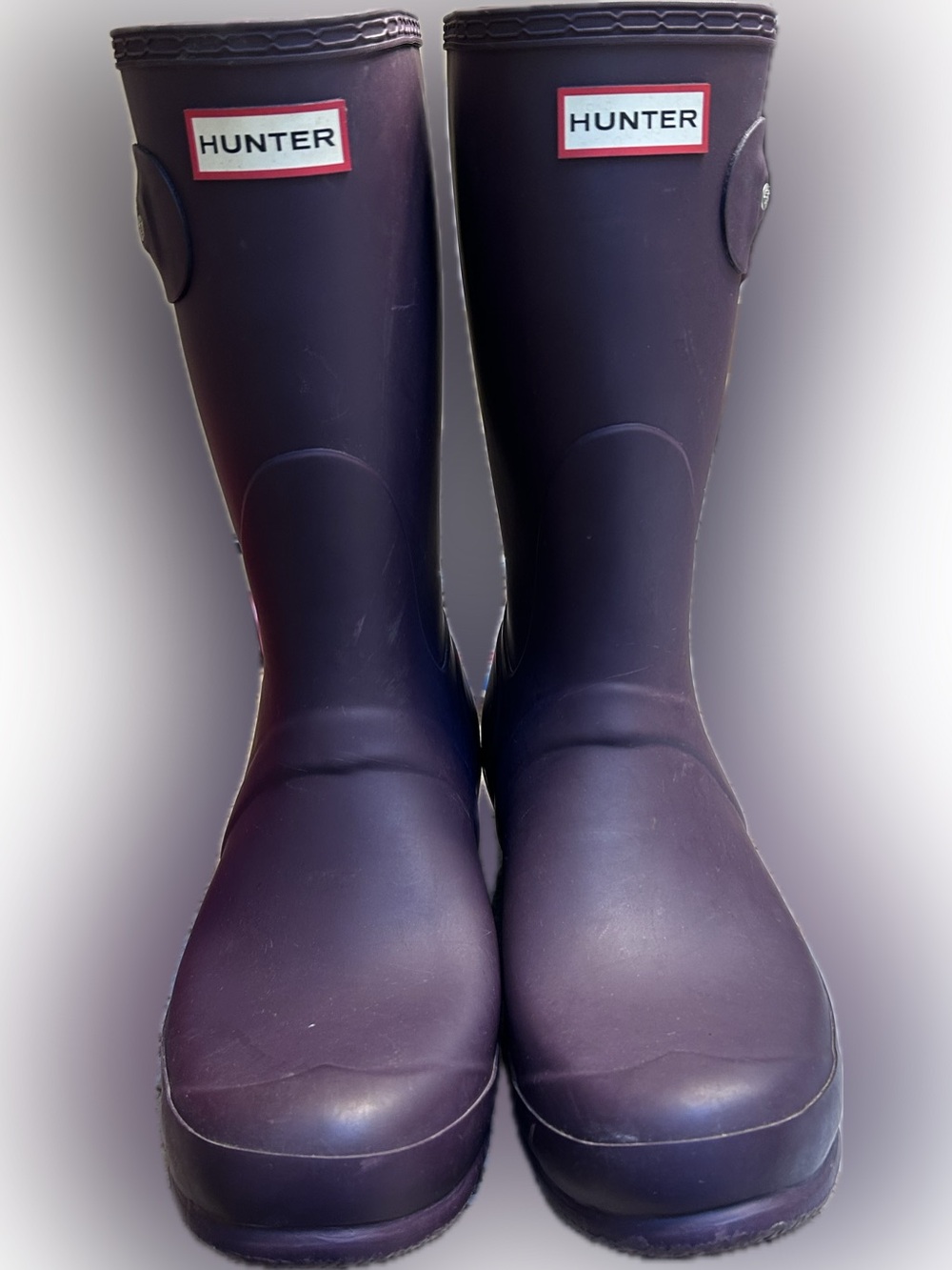 Hunter Short Waterproof Boots in Deep Plum Purple
